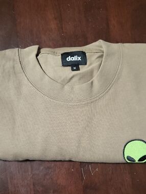 Dalix Dark Khaki Alien Graphic Tee